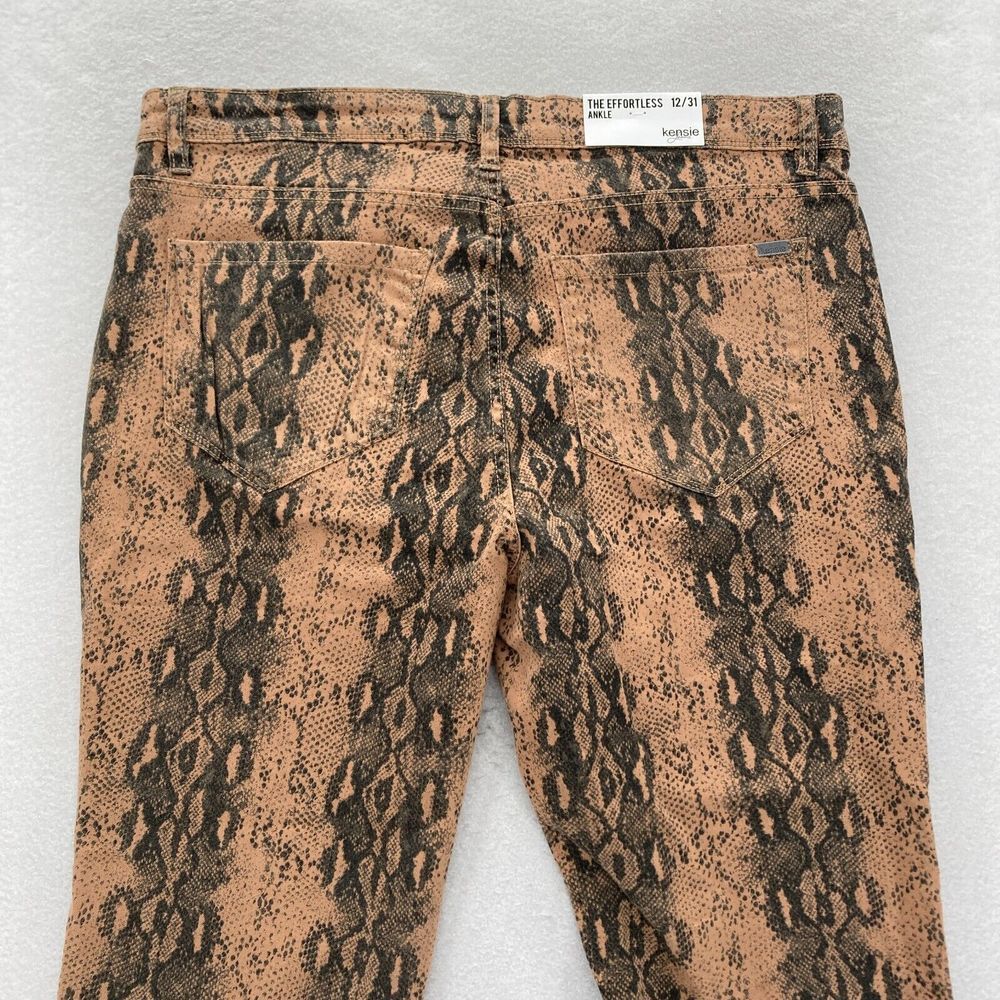 Kensie Jeans The Effortless Ankle Women's 12/31 Brown Stretch Denim Snakeskin - Picture 11 of 13